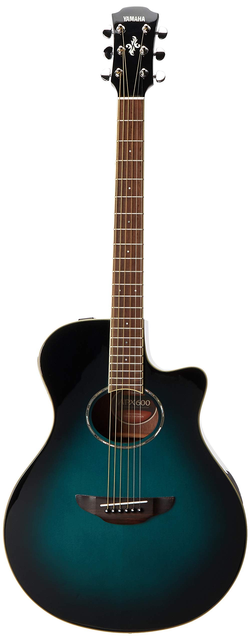 Yamaha APX600OBB Cuerpo Delgado Guitarra Acoustic-Electric, Thin Body, color Azul Ráfaga