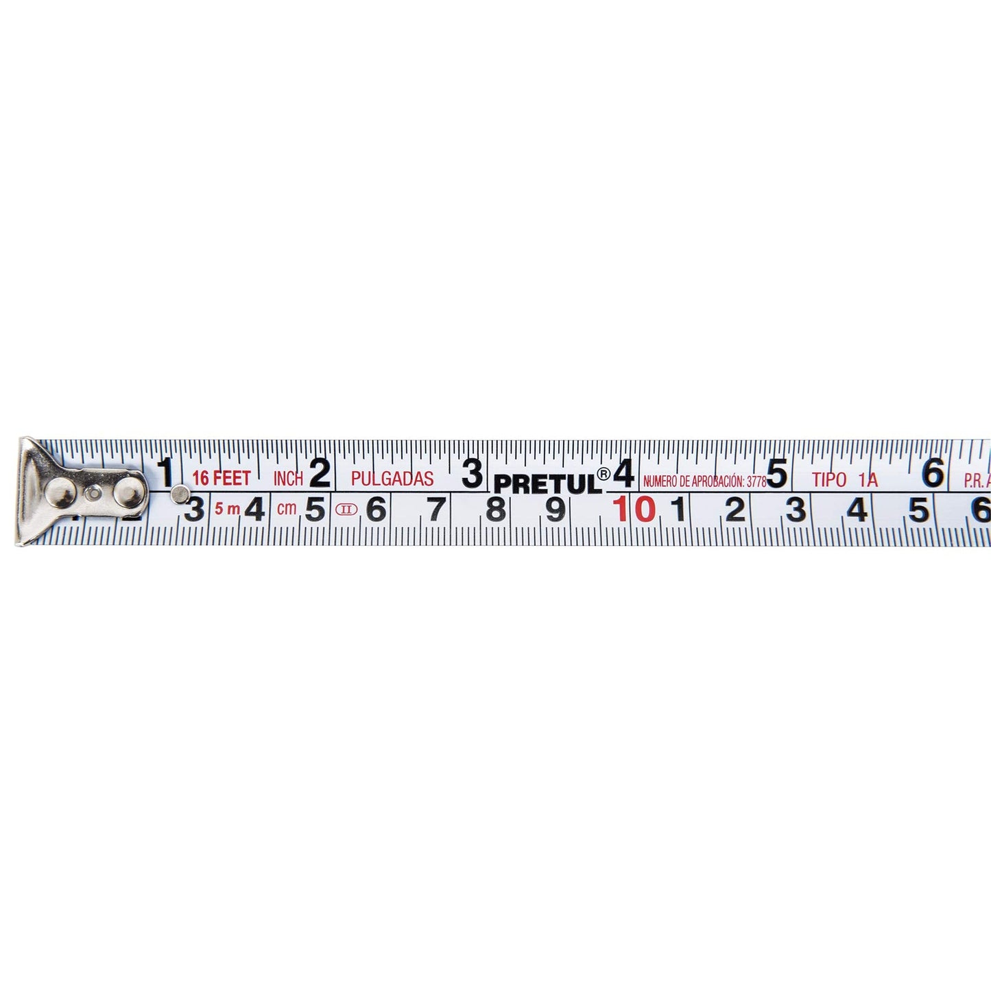 Flexómetro Pretul Amarillo 8m cinta 25 mm Tarjeta Plástica