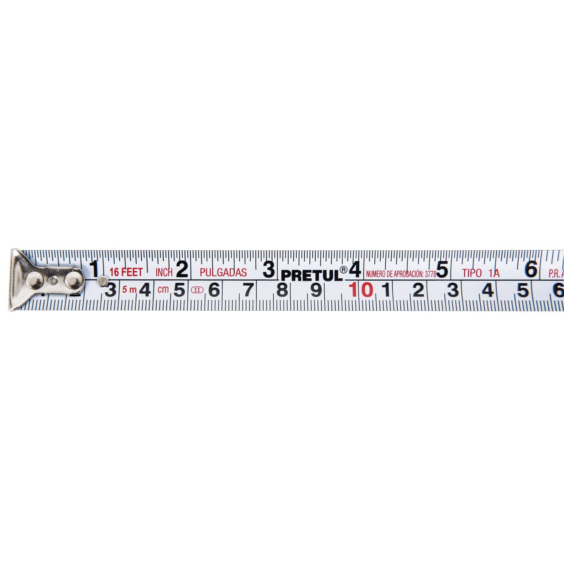 Flexómetro Pretul Amarillo 8m cinta 25 mm Tarjeta Plástica