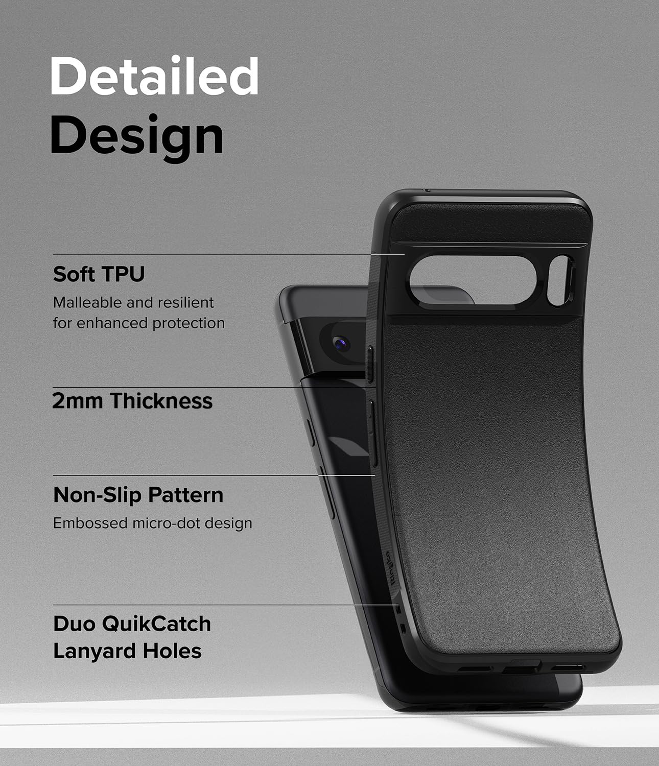 Funda Ringke Onyx Google Pixel 8 Pro 5G Negra Antideslizante con Protección Adicional