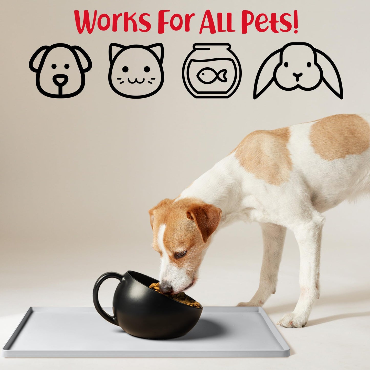 Tapete para Comida de Perro DogBuddy Mist Grande Antideslizante y Lavable