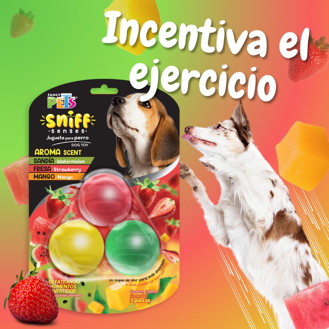 Fancy Pets Pelota Sniff con Aromas Surtidos para Perro 3 Piezas