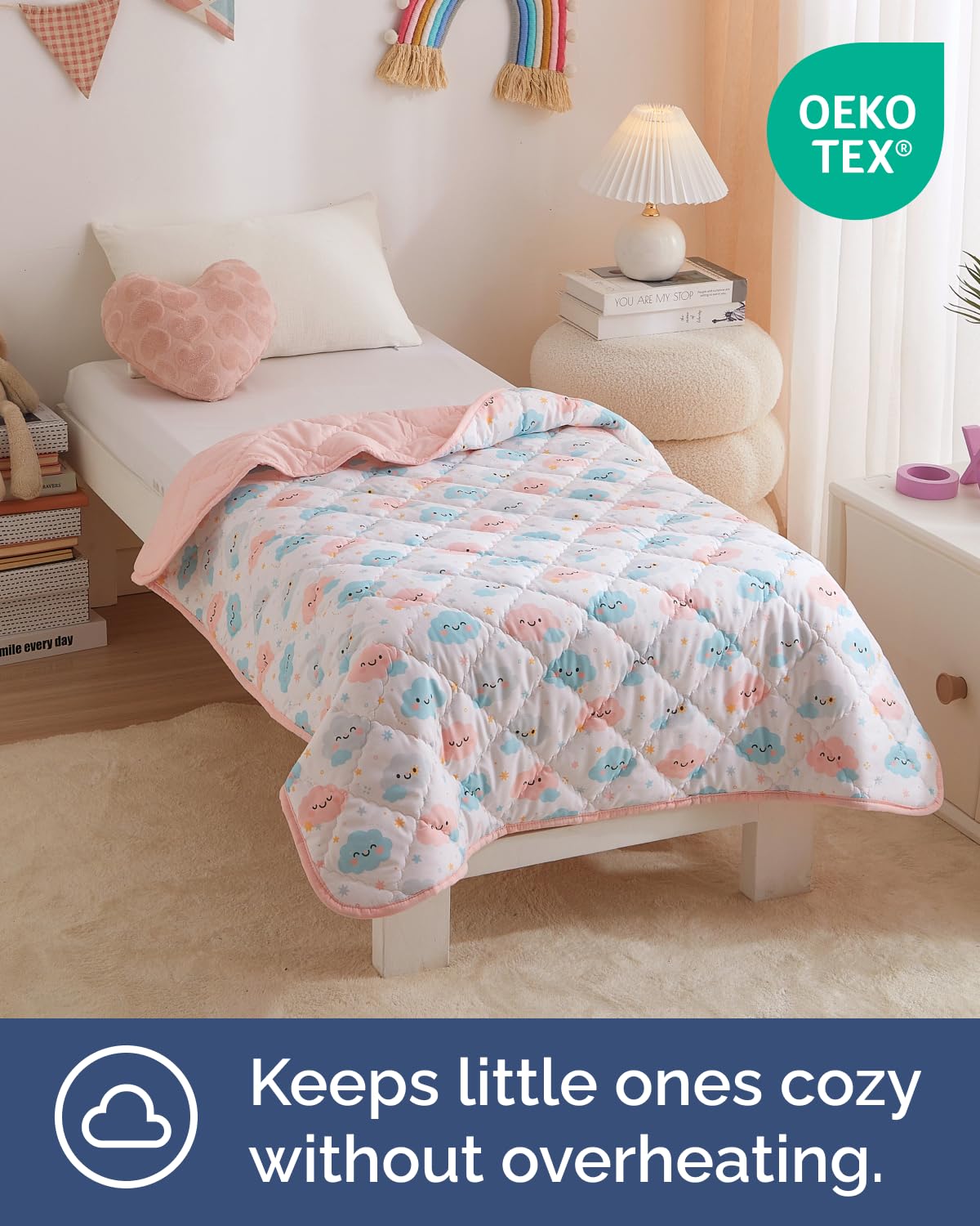 Edredón para niños pequeños, suave, ligero, manta para todas las estaciones, para niños y niñas, ropa de cama acogedora para cuna y cama de niños pequeños, diseño de 39 x 47 pulgadas, 285