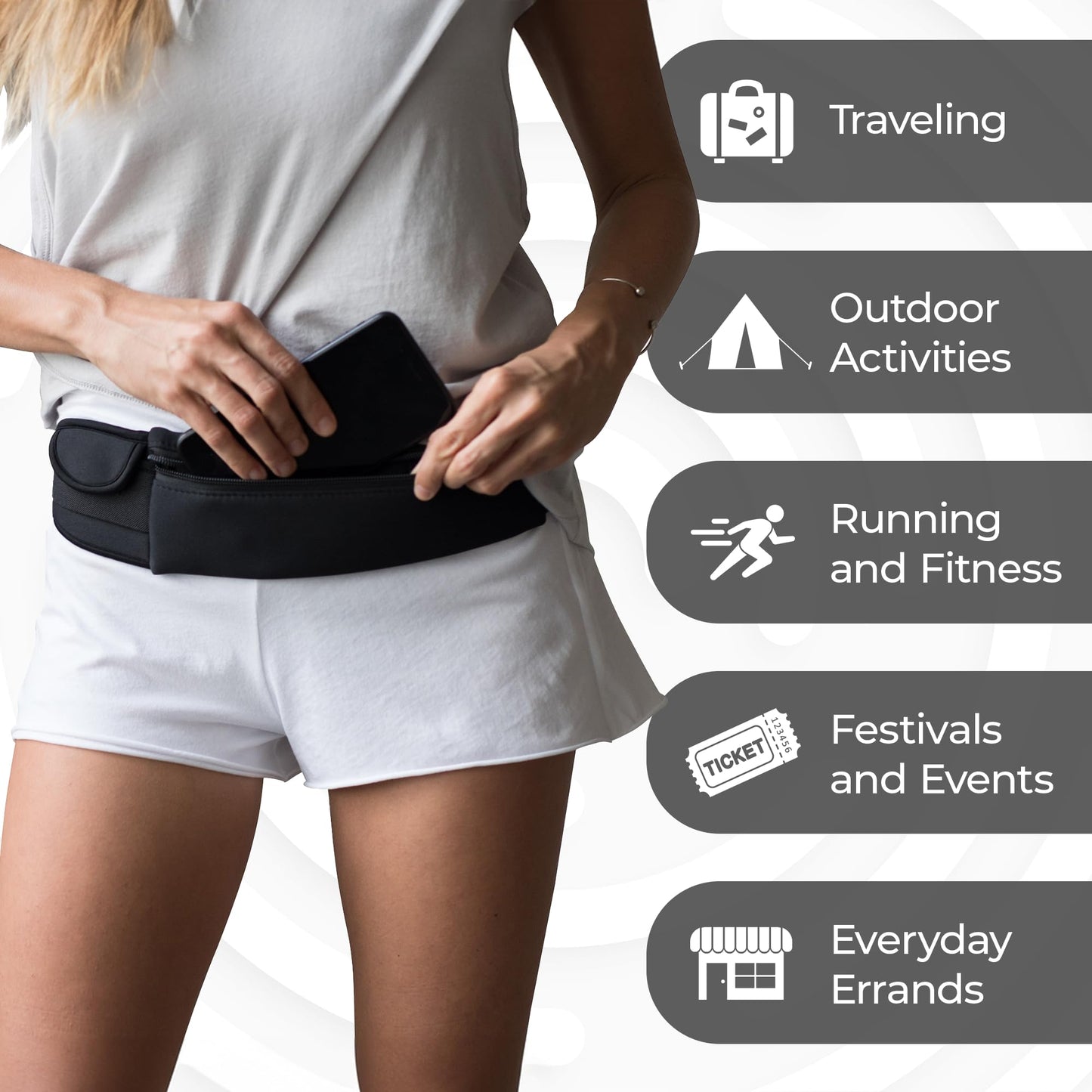 Riñonera Mind and Body Experts Negra Manos Libres para Supervivencia