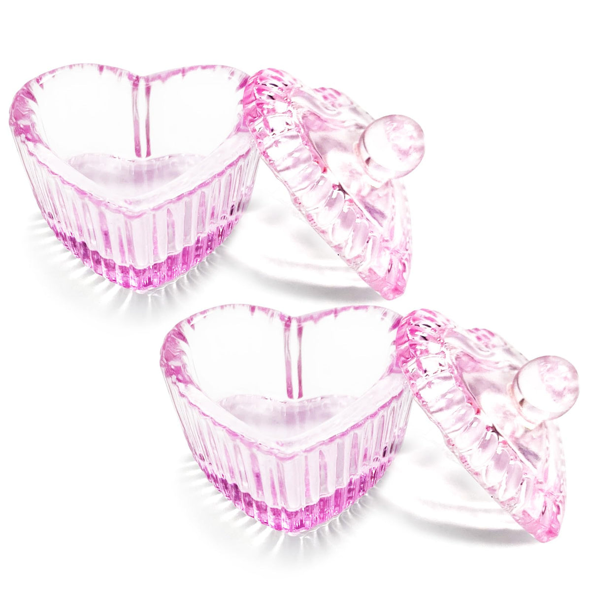 Plato de Vidrio Acrílico en Forma de Corazón Honey Joy Transparente para Arte de Uñas