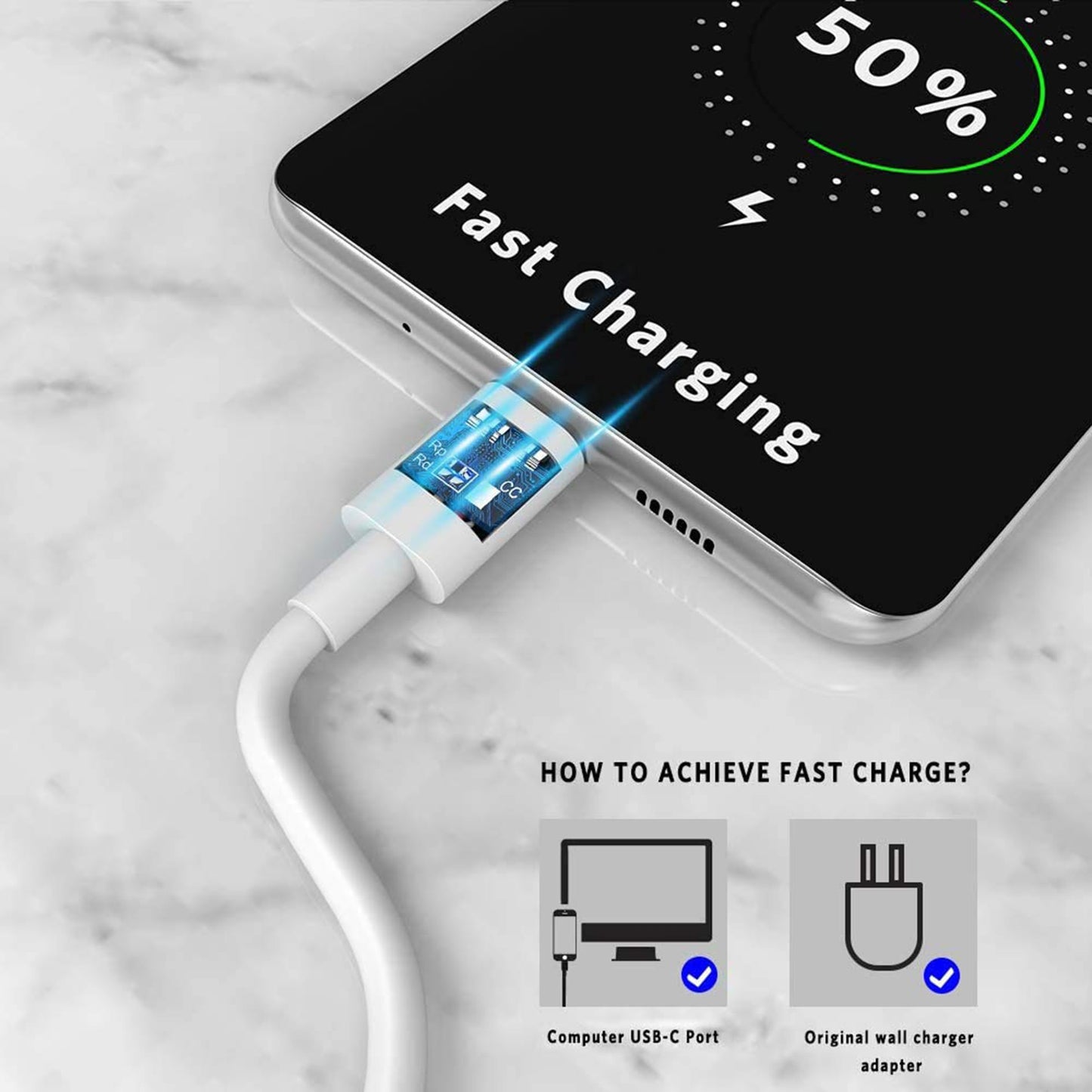 Cable USB C a USB C Mornwell 60W 1M para Carga Rápida