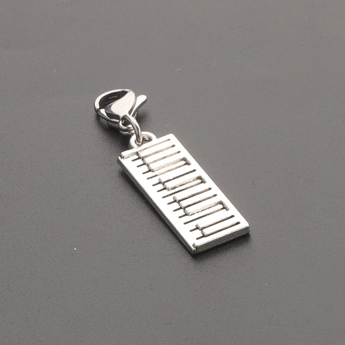 CHOORO - Llavero con colgante de teclado de piano con cierre para pianista, profesor de piano, amantes de la música, Gris, 3inch