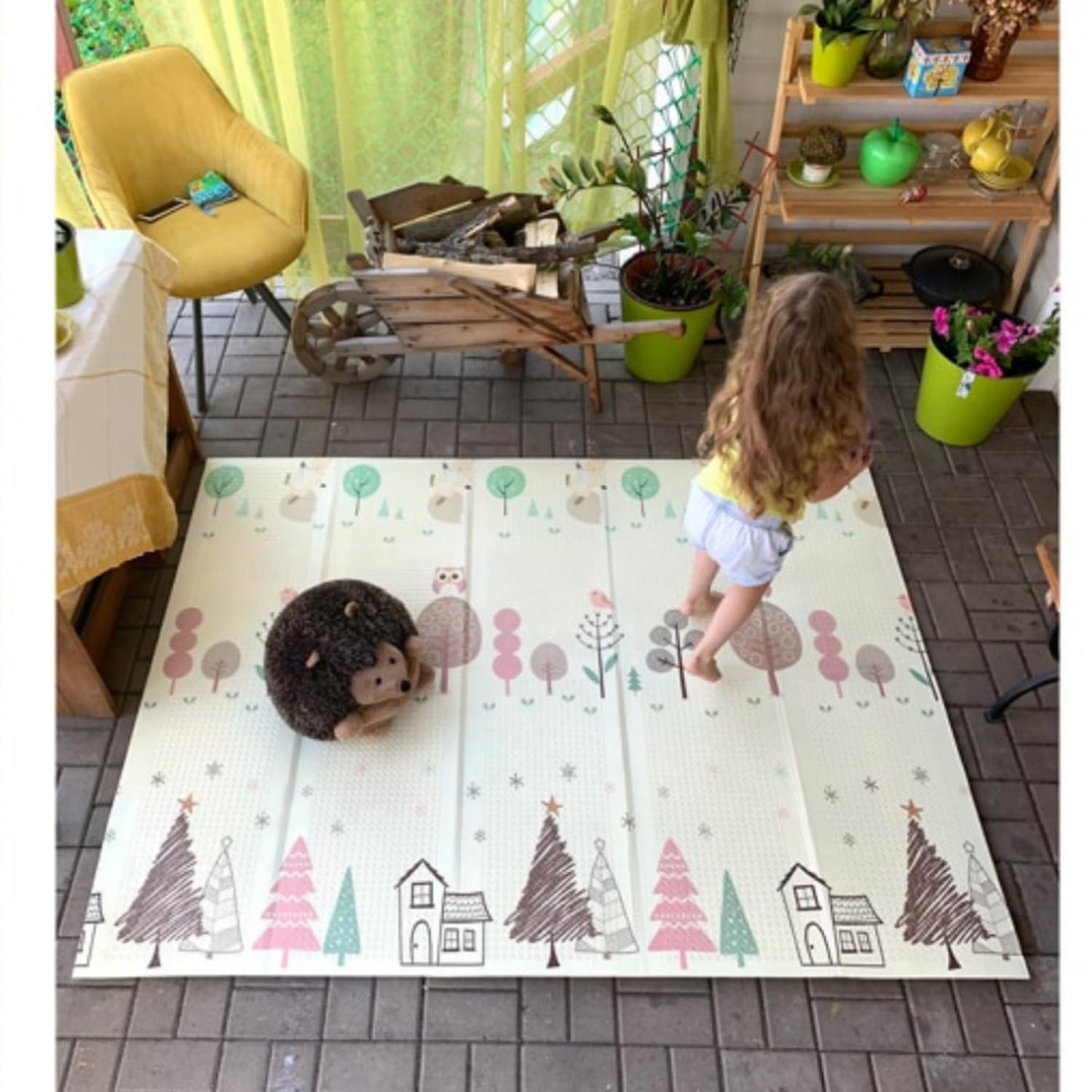 PAPU BABY Tapete de juego Plegable 1.55 x 2.00 para Bebés Doble Vista. Baby Play Mat. (Oso)