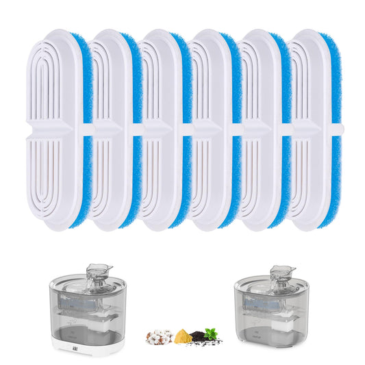 Filtro Fuente para Gatos Hapup Oval Azul Cuádruple Acción con Carbón Activo 2,2L y Sensor inalámbrico