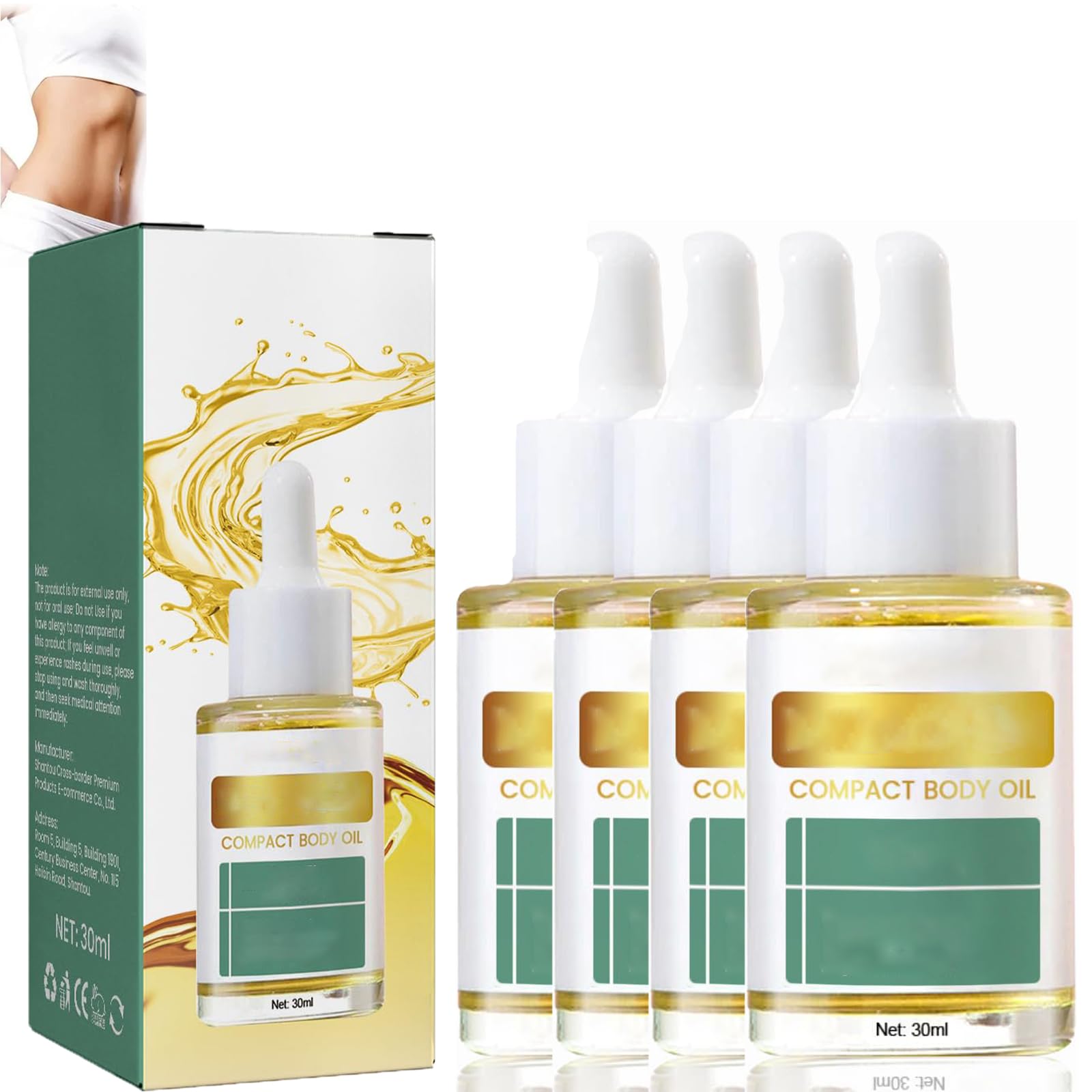 Beauty Women Collagen Lifting Body Oil, Beauty Lady Collagen Lifting Body Oil, Collagen Serum for Face, Neck, Decollete, Upper Arms, Reduces Fine Lines (4Pcs)