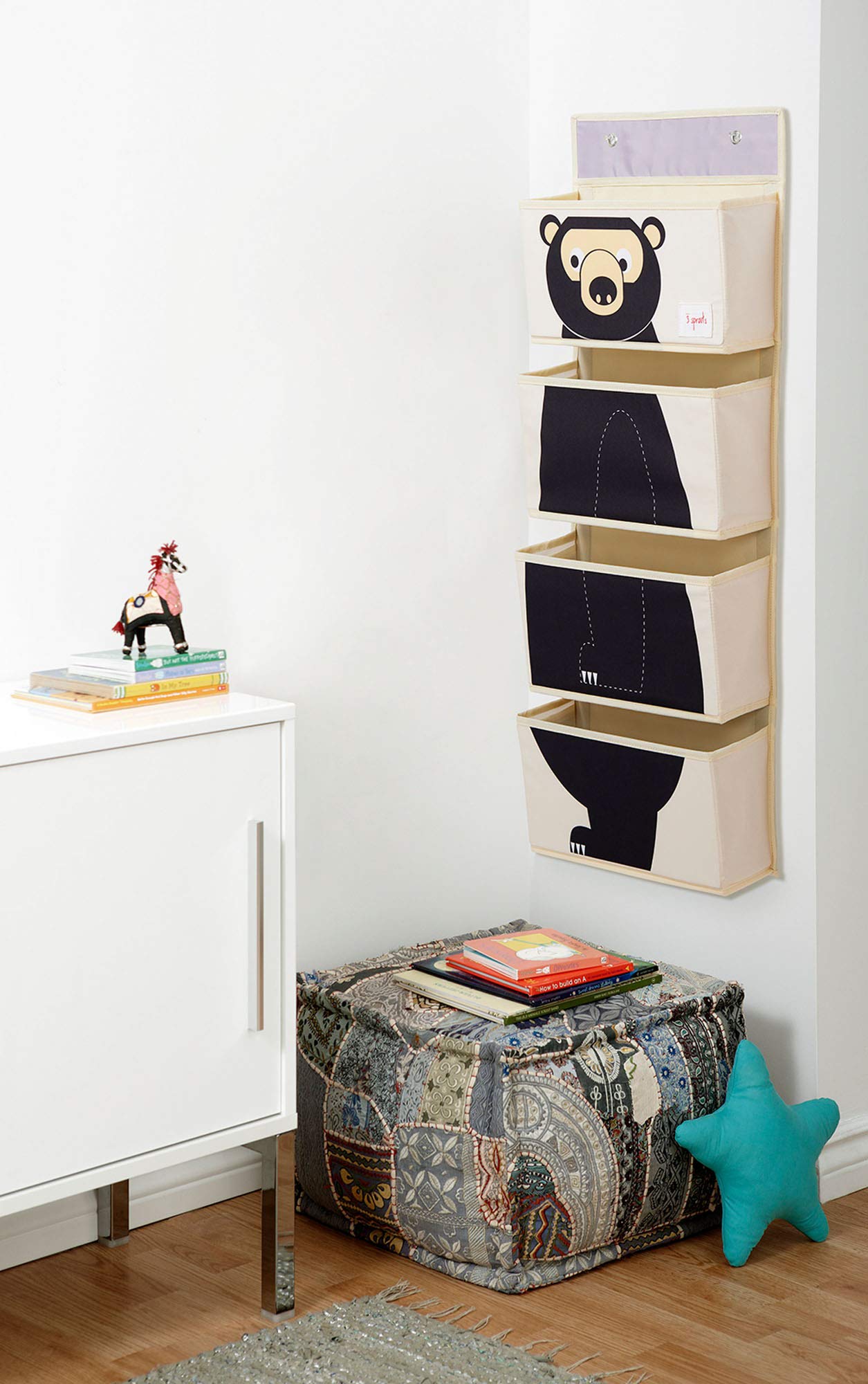 3 Sprouts Hanging Wall Organizer - Almacenamiento para guarderías y cambiadores (Llevar)