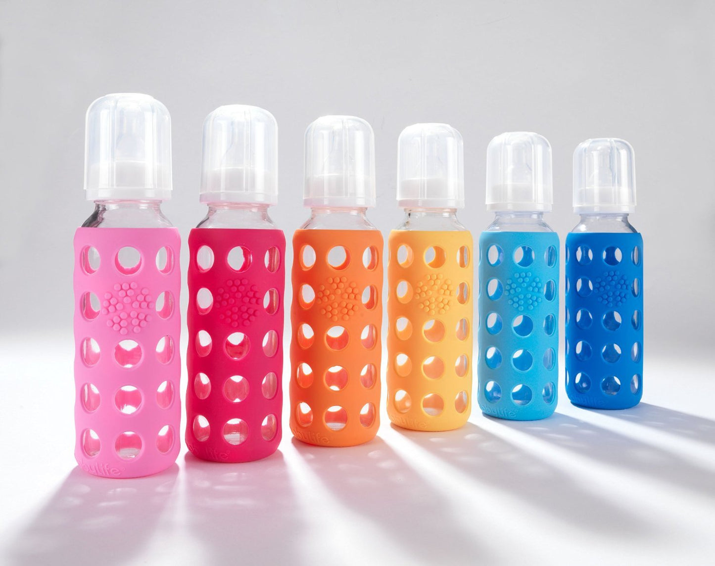 Lifefactory Biberón de vidrio para bebé con funda de silicona Anaranjado 266.16ml (9oz)