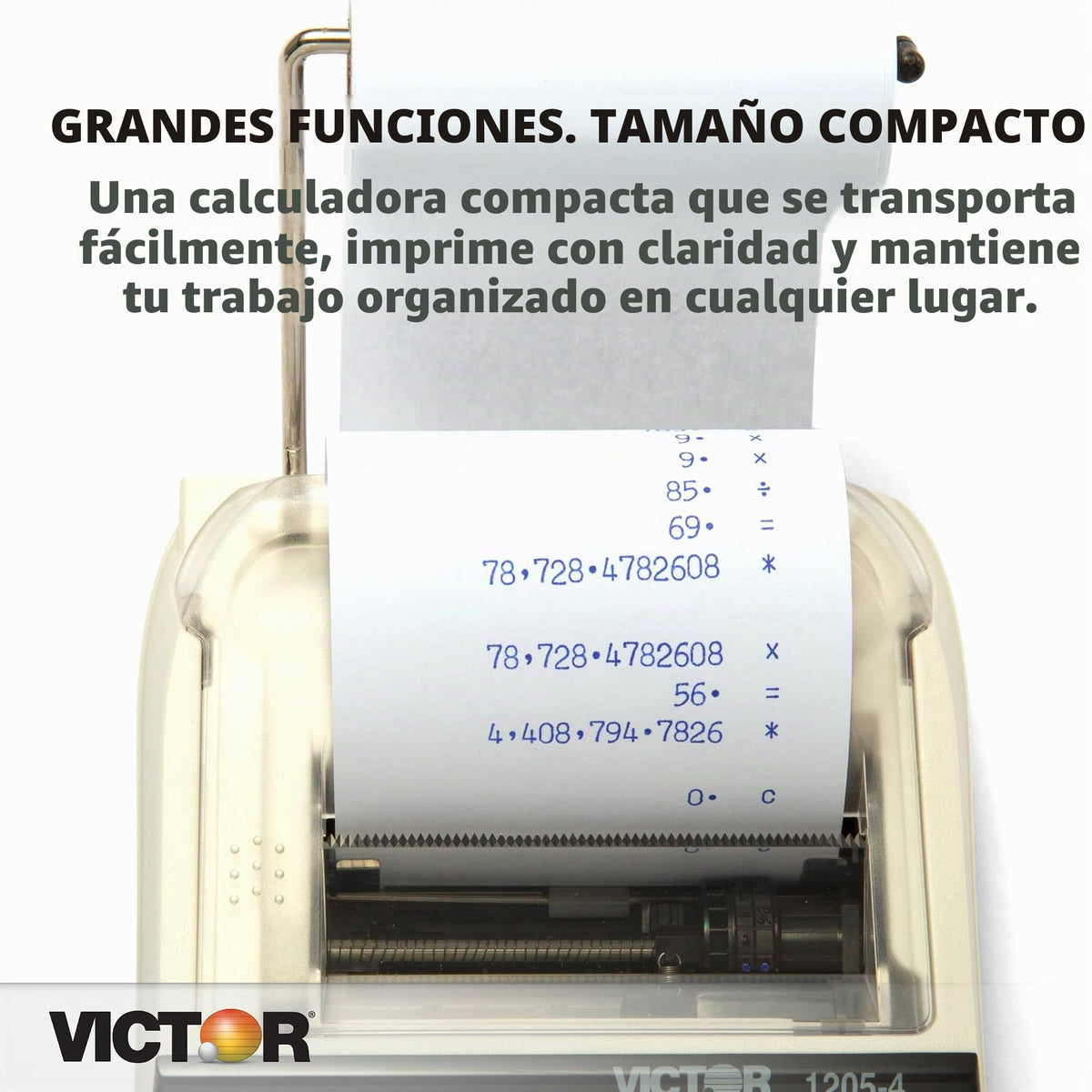 Victor 1205-4 - Calculadora de impresión portátil de 12 dígitos, Color