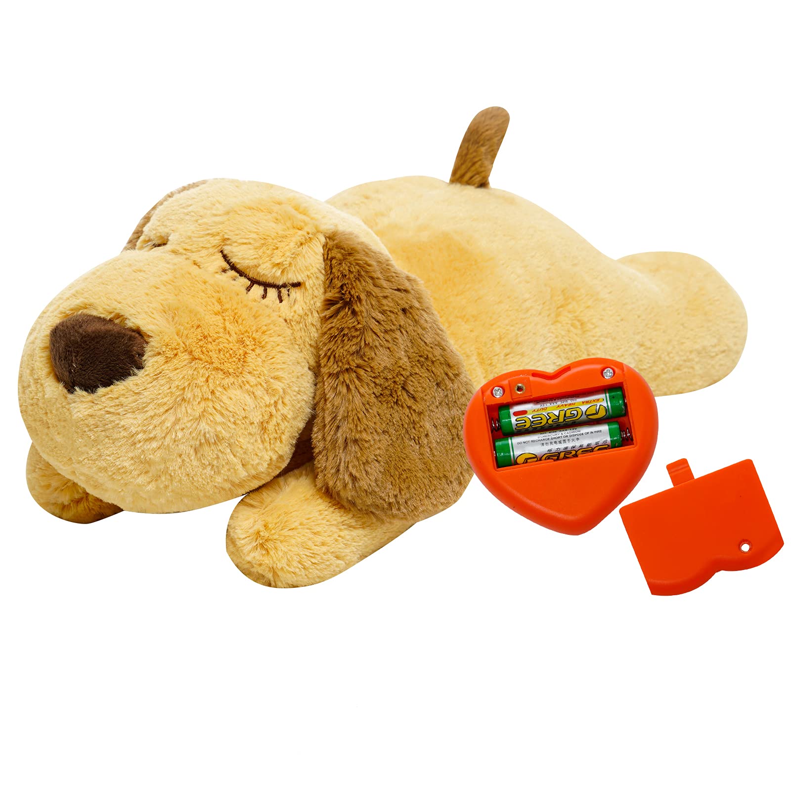 HonourHope Juguete de latido para perro para aliviar la ansiedad, juguete de peluche suave para mascotas calmante cachorro, juguete de ayuda para entrenamiento de comportamiento, almohada para cachorros, gatos, gatos, mascotas - Perro