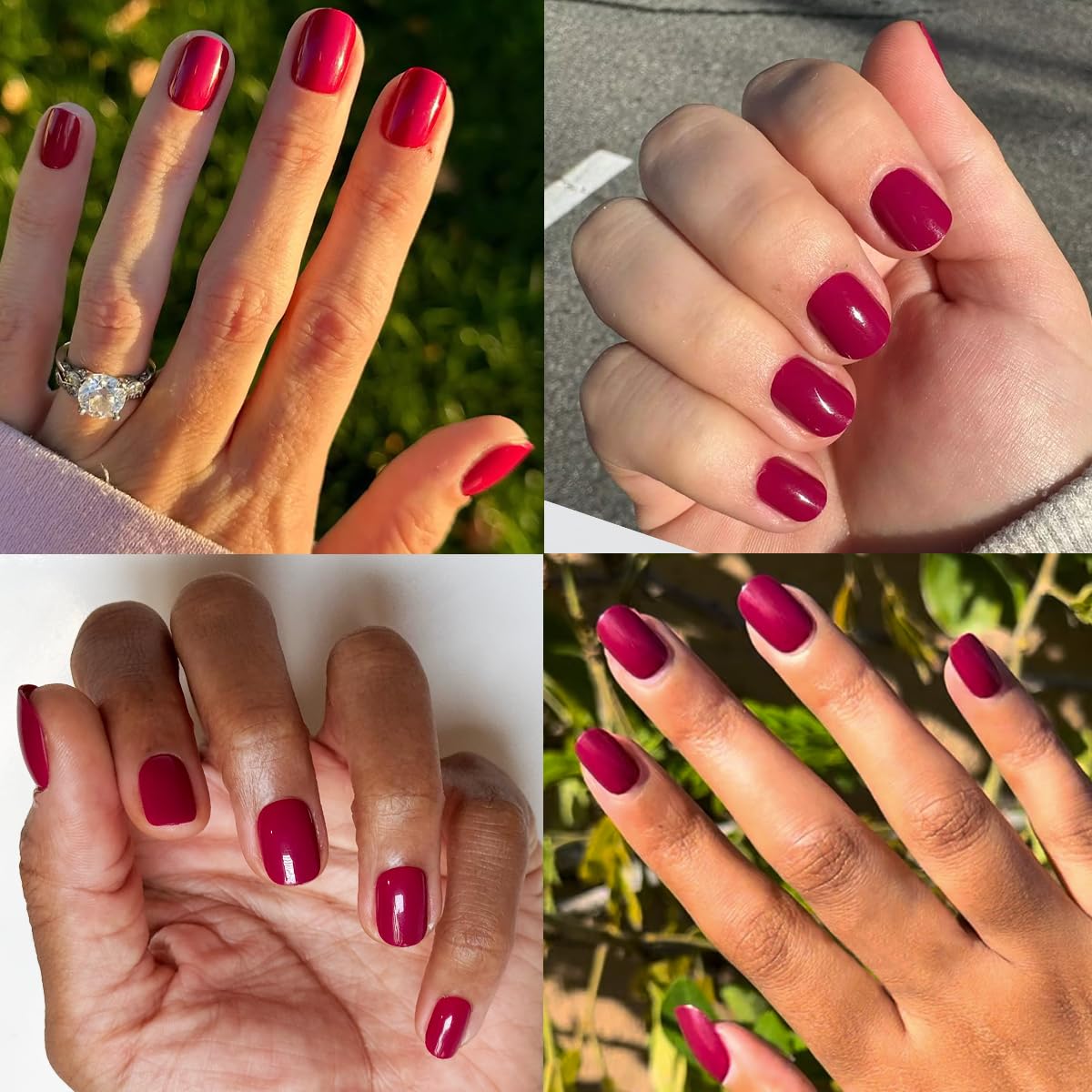 Olive & June Uñas postizas Classic Super Stick Mani | No necesitan pegamento | 32 pestañas, 16 tamaños | Pestañas no tóxicas, fáciles de poner y quitar, no dañan, aspecto realista, duración de 7 días