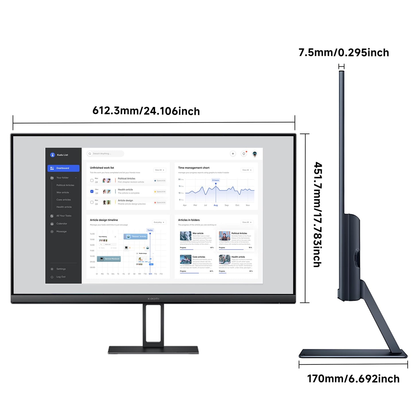 Monitor Xiaomi A24i IPS 23.8 Pulgadas FHD 1080p 100Hz