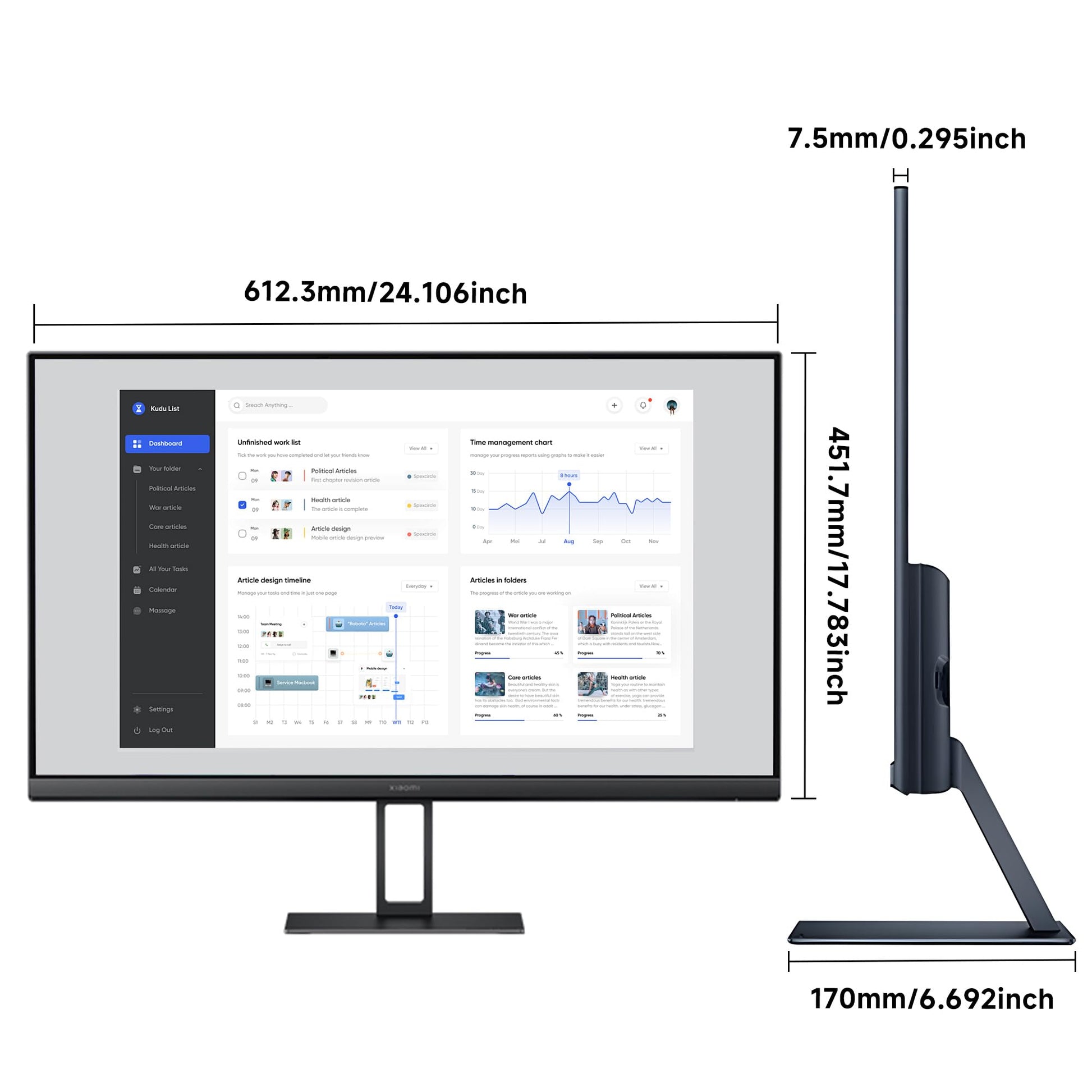 Monitor Xiaomi A24i IPS 23.8 Pulgadas FHD 1080p 100Hz