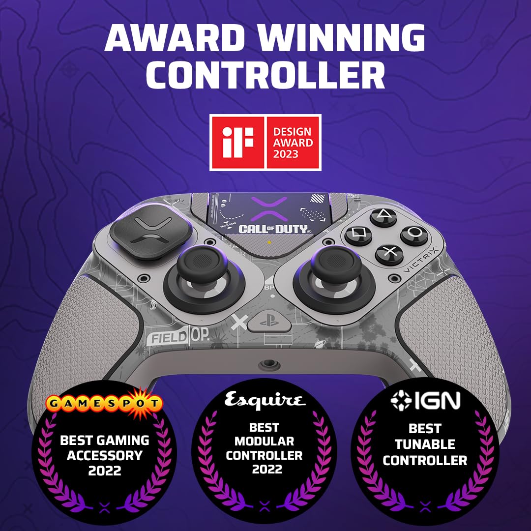 Controlador Inalámbrico PDP Victrix Pro BFG para PS5 PS4 PC Modular Esports en Negro para Gaming Profesional