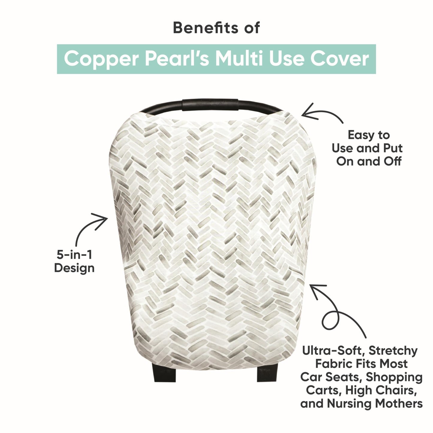 Manta Multiusos para Bebé Cooper Pearl Manta Multiusos 5 En 1, Midnight, Paquete De 1 Count