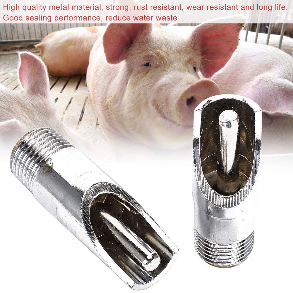 Bebedero para Cerdos, 10 Piezas de Metal Estilo Boca de Pato Bebedero para Cerdos Equipo de Agua Potable para Cerdos Suministros de Accesorios para Granjas de Ganado, Bebedero de