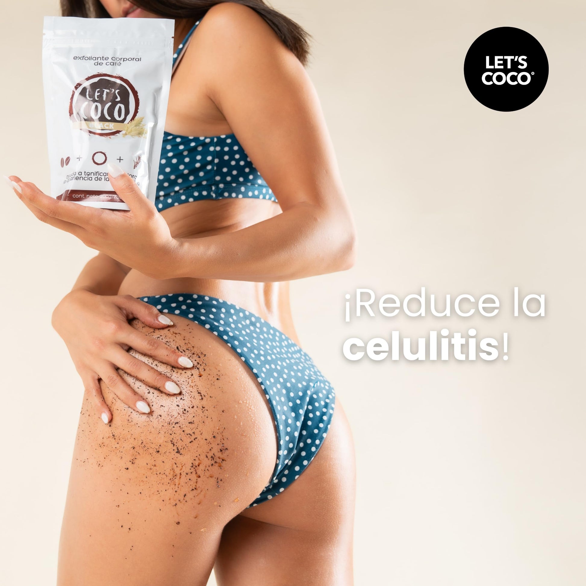 LET'S COCO | Exfoliante Corporal Super Tonificante, Let’s Coco Black - Exfoliante de Café, Anti-Celulitis, Para Uso en Todo el Cuerpo - Contenido Neto 200 Gr – 7 Oz