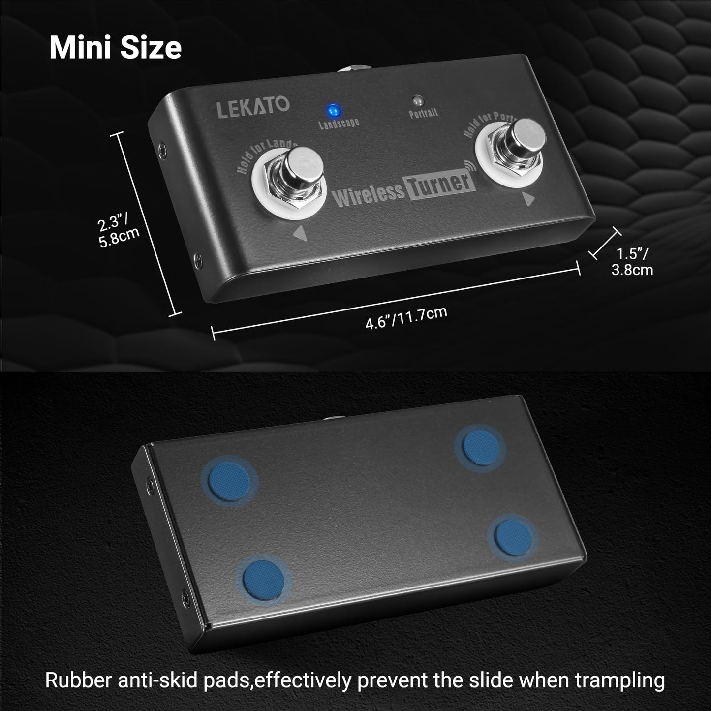 LEKATO - Pedal inalámbrico para pedales Bluetooth para tabletas y teléfonos (sistema Android e iOS superior a la versión 13.4) - Pedal externo para control de conmutación de sintonizador de pedal de