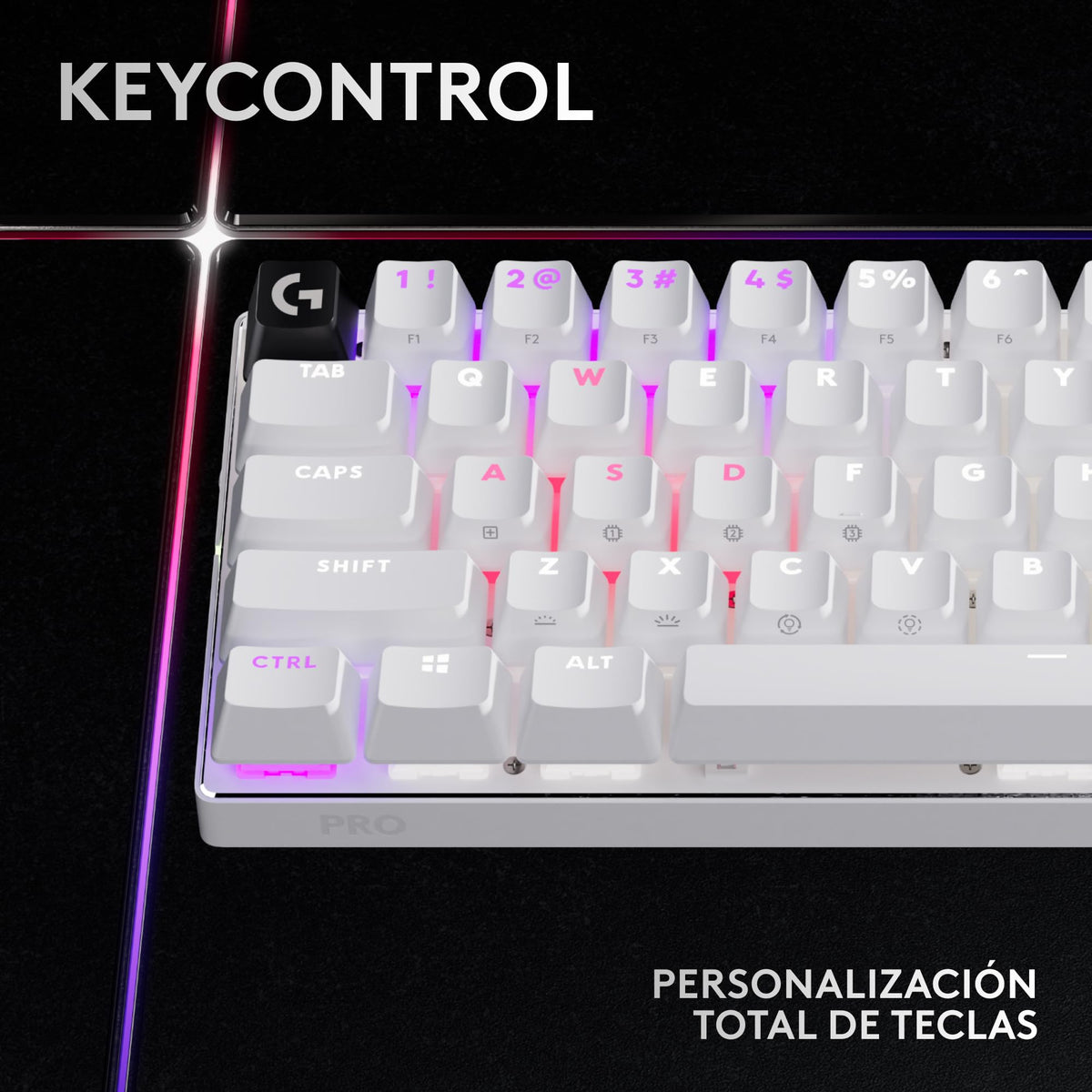 Teclado Inalámbrico Logitech G Pro X Blanco 60% TKL Mecánico Ultra Compacto RGB LIGHTSYNC para Juegos