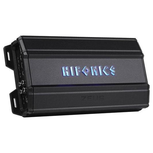 Hifonics Zeus Delta ZD-1350.4D - Amplificador de audio para coche compacto de 4 canales niquelado con función de encendido automático, color negro