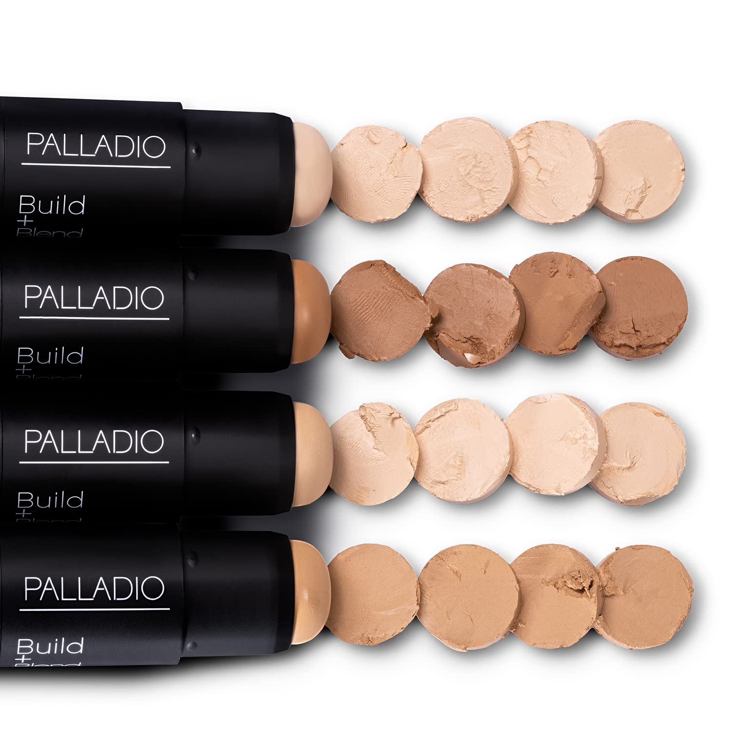 Palladio BUILD & BLEND - Barra de base, barra de contorno construible de cobertura media para cara, fórmula cremosa ultra mezclable para un acabado natural sin brillo, 0.25 onzas, Golden Honey