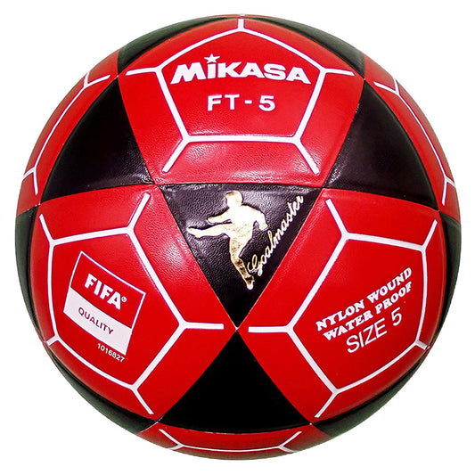 Pelota de Fútbol Mikasa FT5 Negro Rojo Talla 5