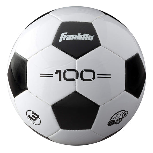 Franklin Sports Competition F-100 Balón de fútbol, Blanco/Negro, 3