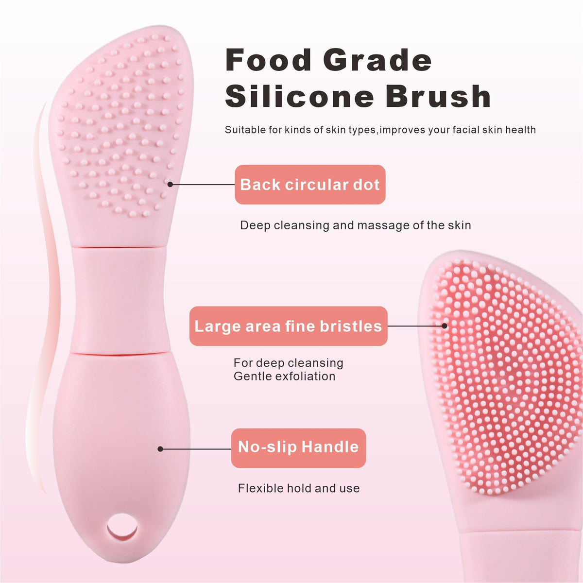 Herramientas para eliminar puntos negros, removedor de cabeza negra para nariz facial, limpiador facial de silicona, cepillo de limpieza de poros, aplicador de máscara para el cuidado diario de la