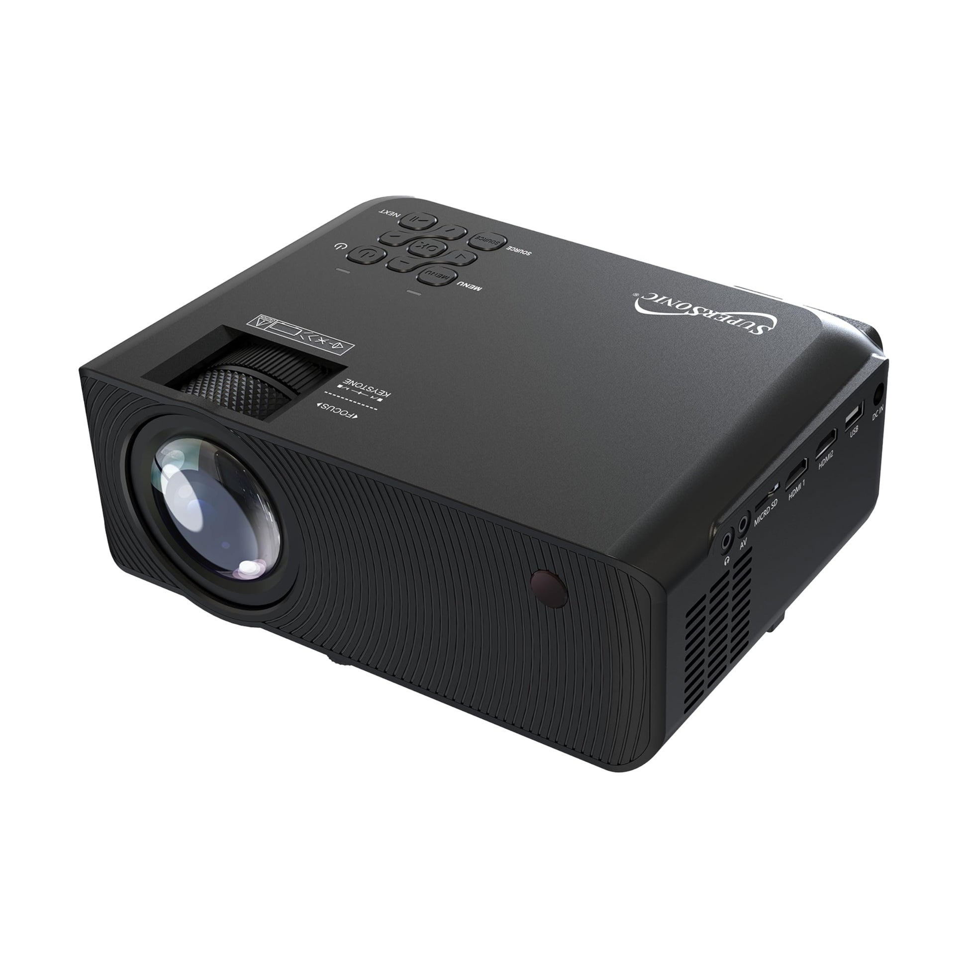 Proyector Supersonic Blanco Bluetooth de Cine en Casa Lumina Cristalina 7000 1080P inalámbrico para Colores Reales y Sonido Potente