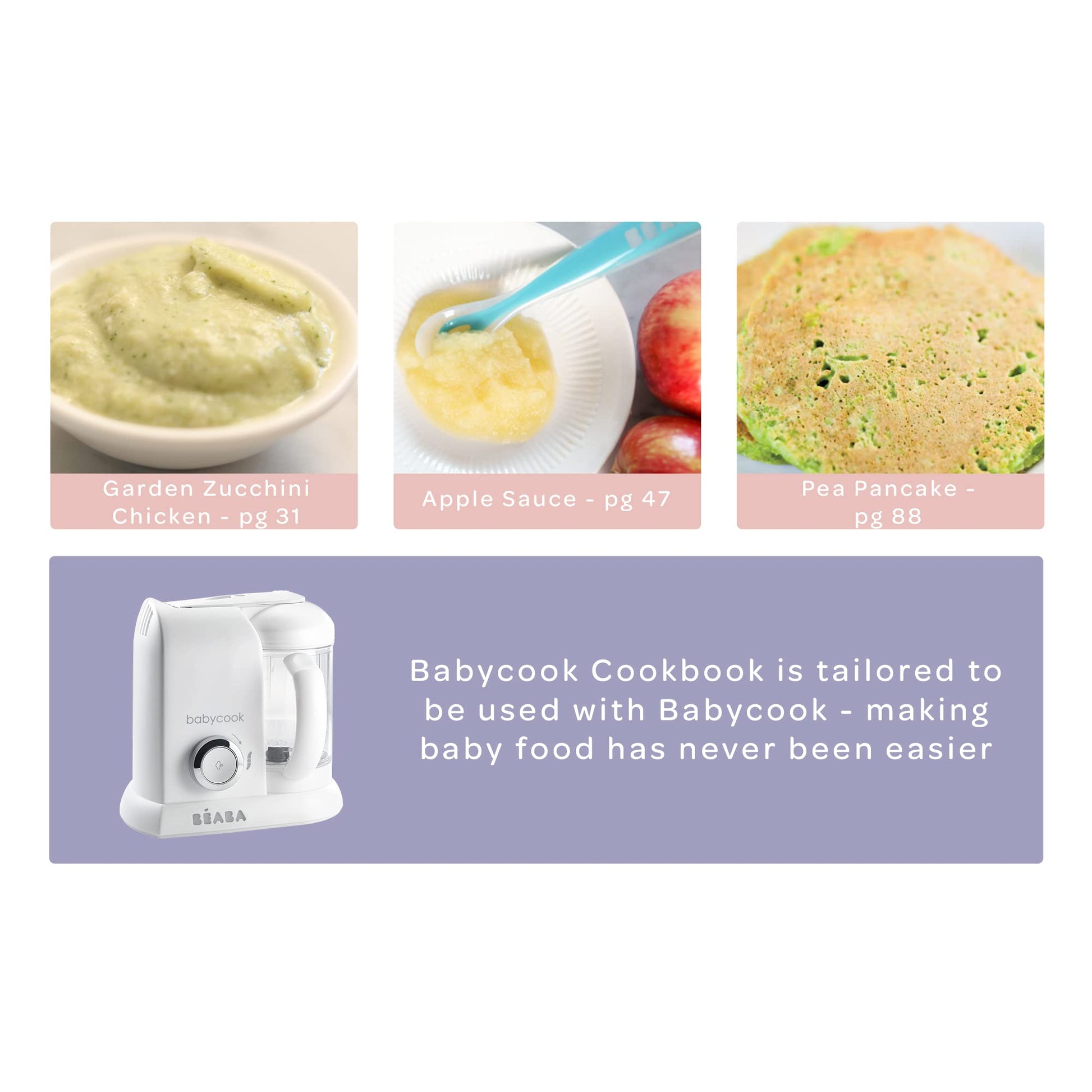 BEABA Babycook Book, 80 Recetas para Alimentos para Bebés, Comida para Niños y El Resto de la Familia