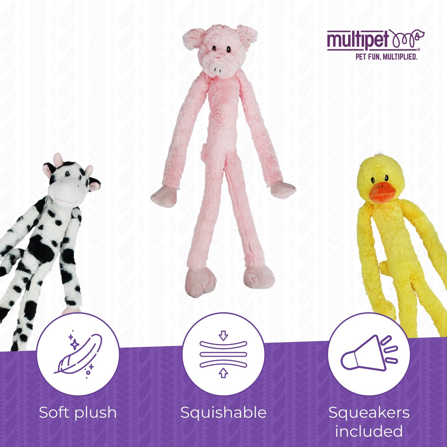 Juguete de Peluche para Perro Multipet Swingin Slevin XXL Rosa de 30 Pulgadas