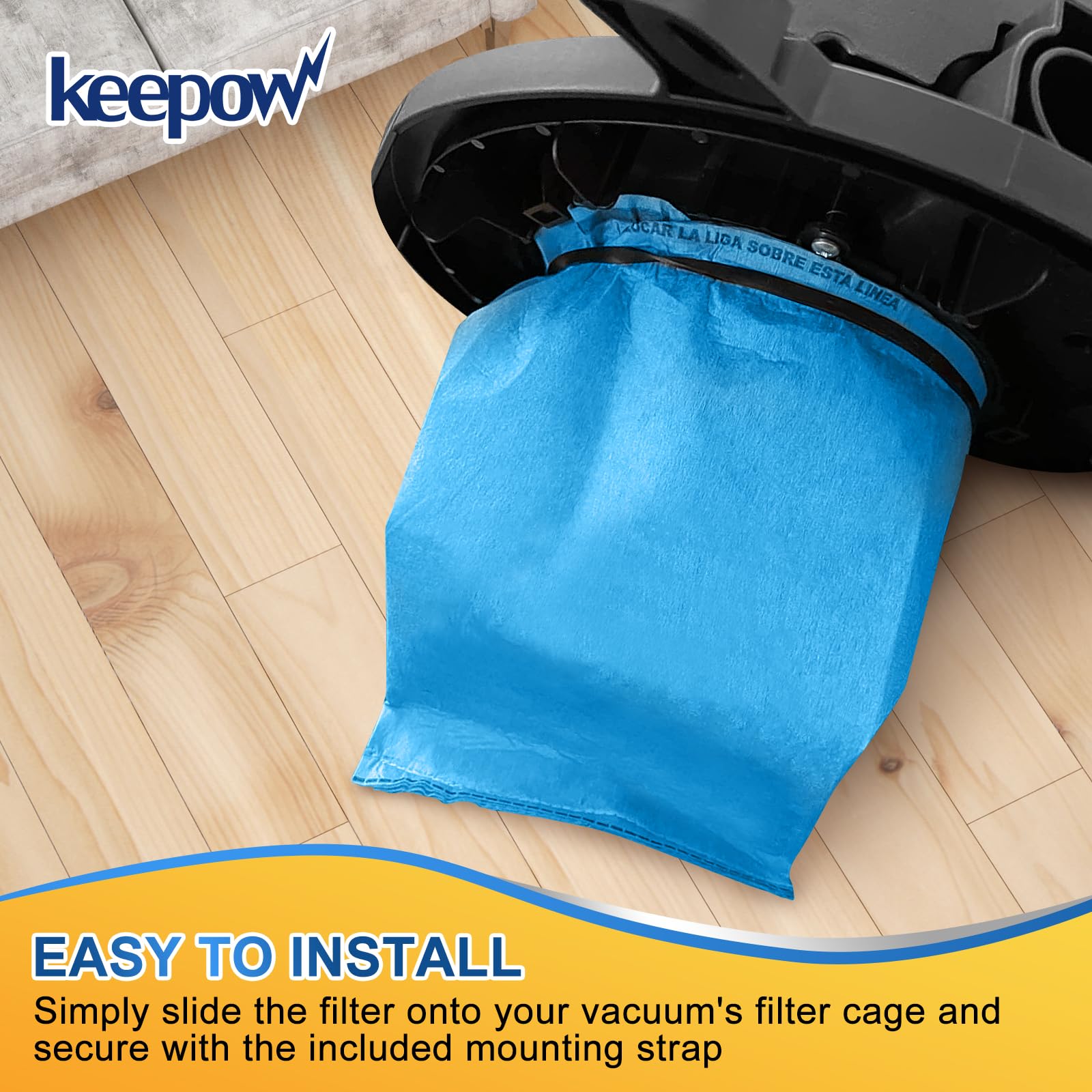 KEEPOW Filtro de aspiradora húmedo seco apto para Stinger 2.5 a 5 galones WS0255VA, parte # VF2000, paquete de 6