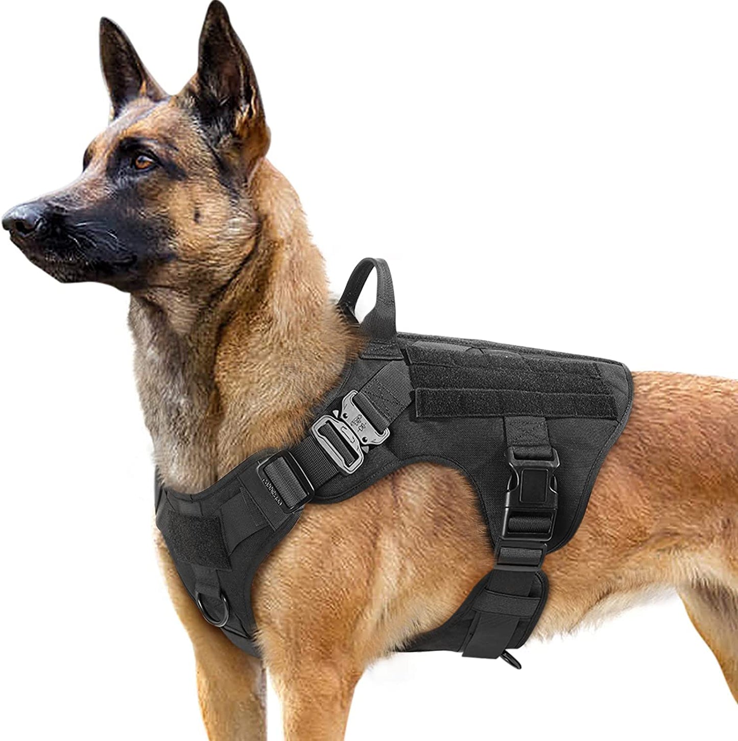 Chaleco Táctico Rabbitgoo Negro XL con Asa y Hebillas de Metal para Perro de Trabajo Militar