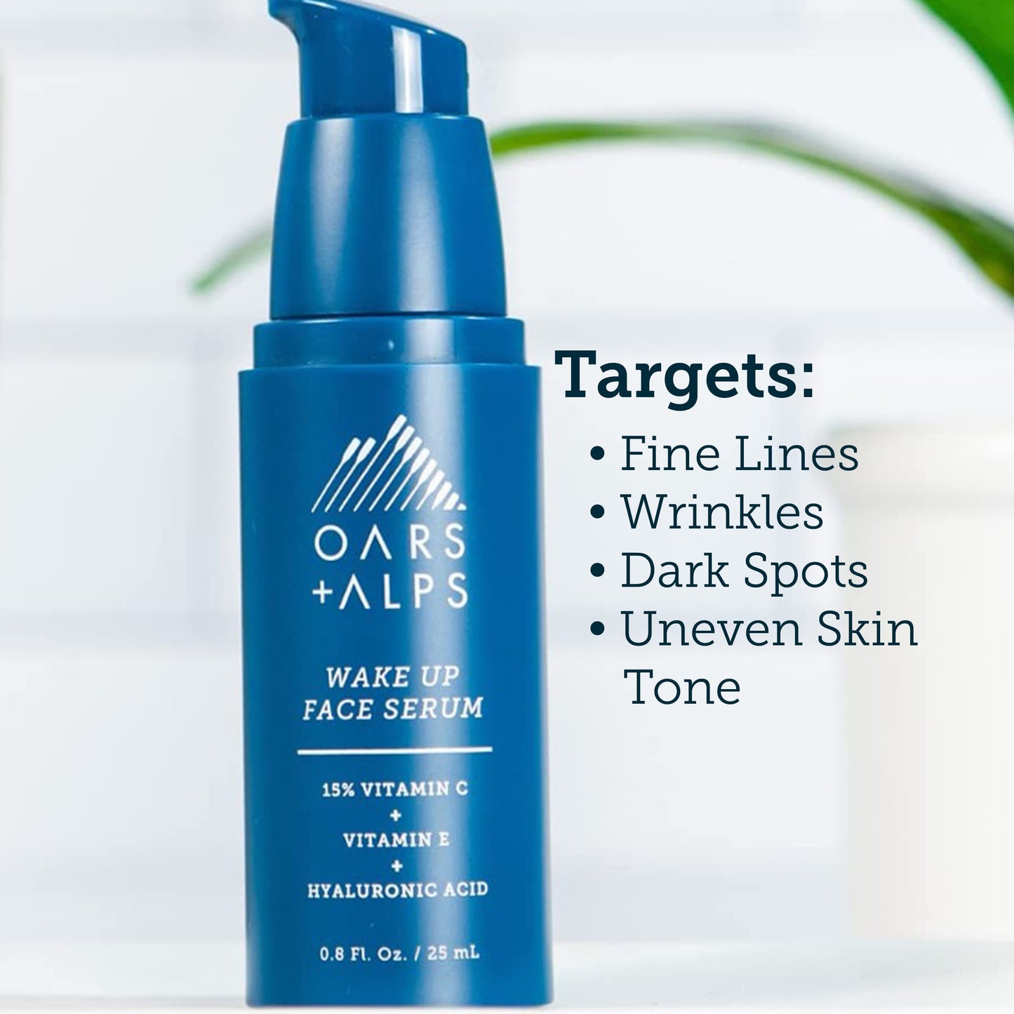 Oars + Alps Natural Vitamin C Serum for Face, Dermatologist Tested Skin Care with Hyaluronic Acid and Vitamin E, TSA Friendly, 0.8 Fl Oz