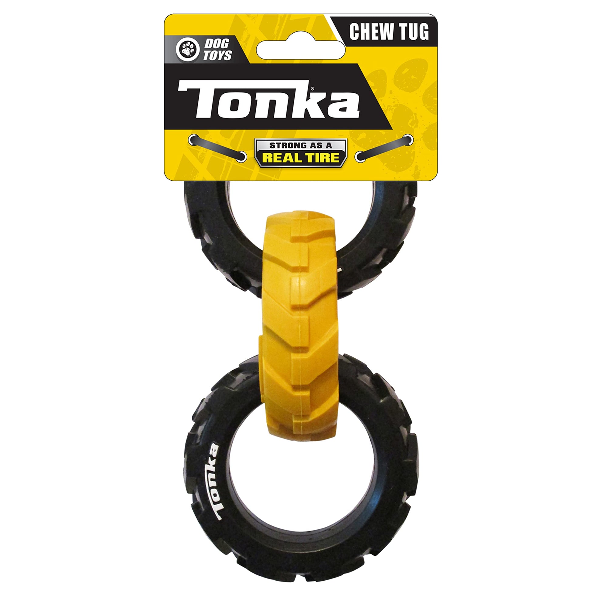 Juguete de Goma Tonka Amarillo Negro Resistente al Agua para Razas Medianas Grandes