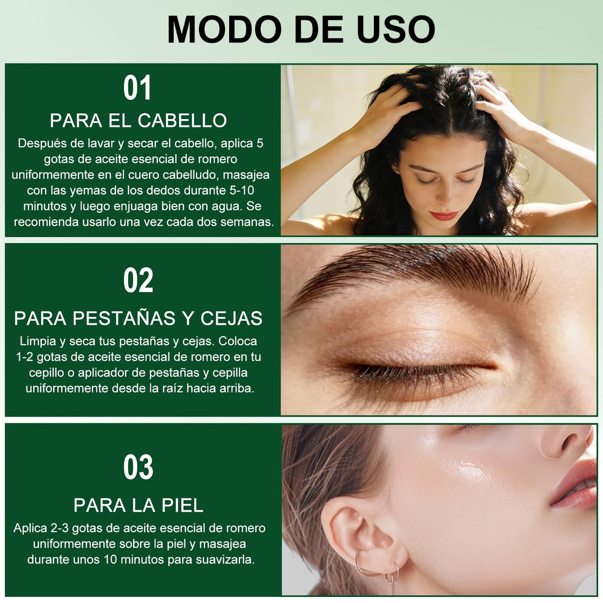 Aceite de Romero RUIAO 60ml Cuidado Capilar y Facial