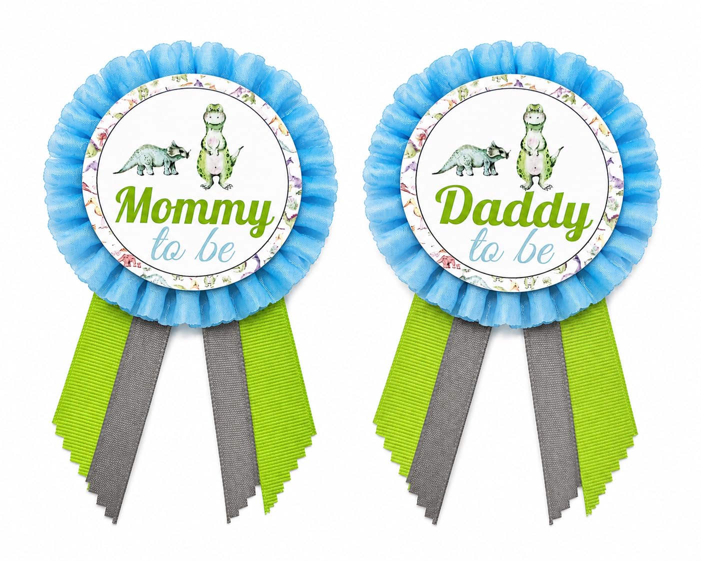 Alfileres de dinosaurio para baby shower para mamá, papá, abuela, selva, familia, para llevar, es un niño, Una talla, Cartulina cartulina cintas de satén Pin de diamantes de imitación solo para faja,