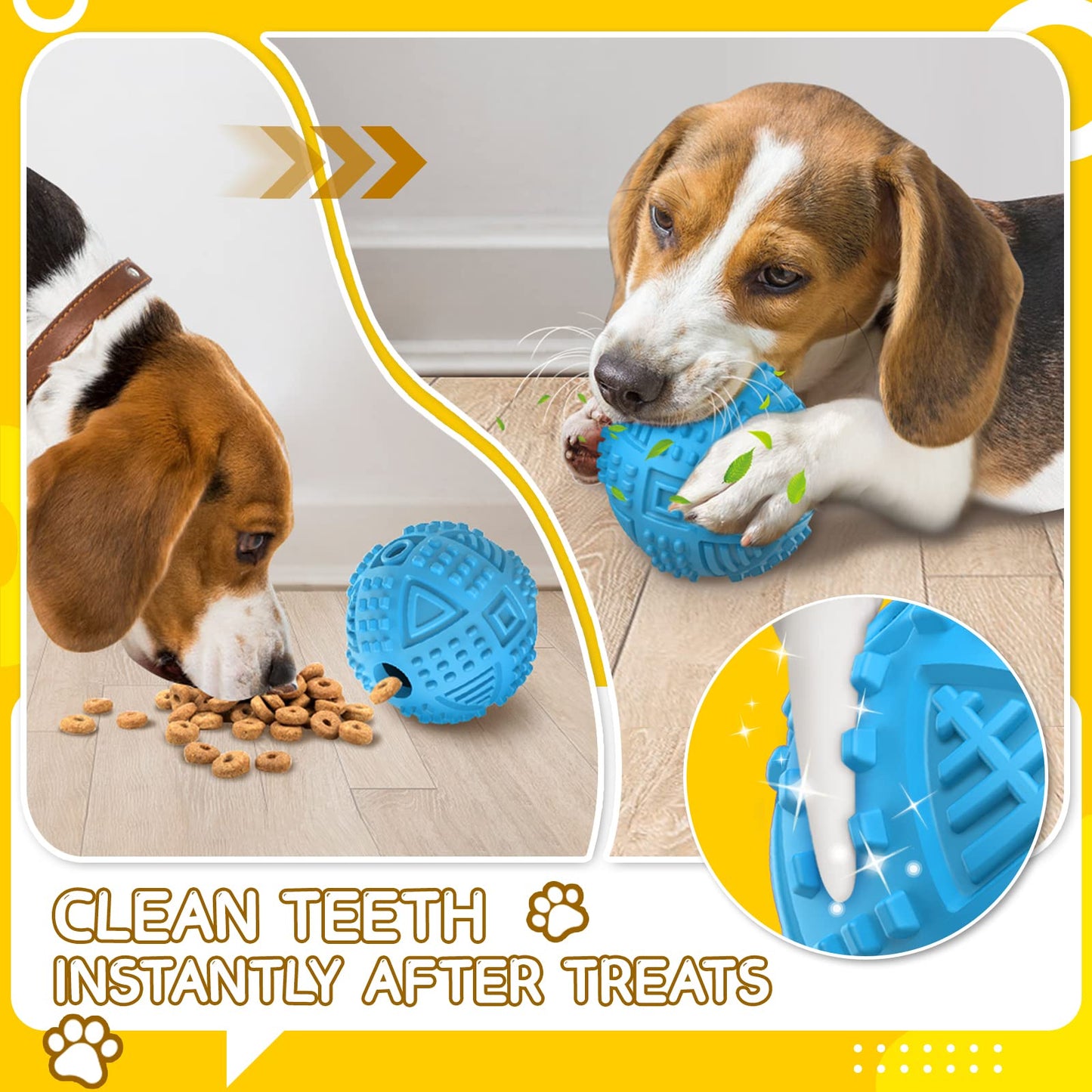 Bolas para perros dispensadoras de juguetes para perros, bolas de regalo para perros IQ para perros grandes, juguetes para perros chirriantes para masticadores agresivos, juguetes interactivos de goma duraderos para masticar perros, juguetes de enriquecim