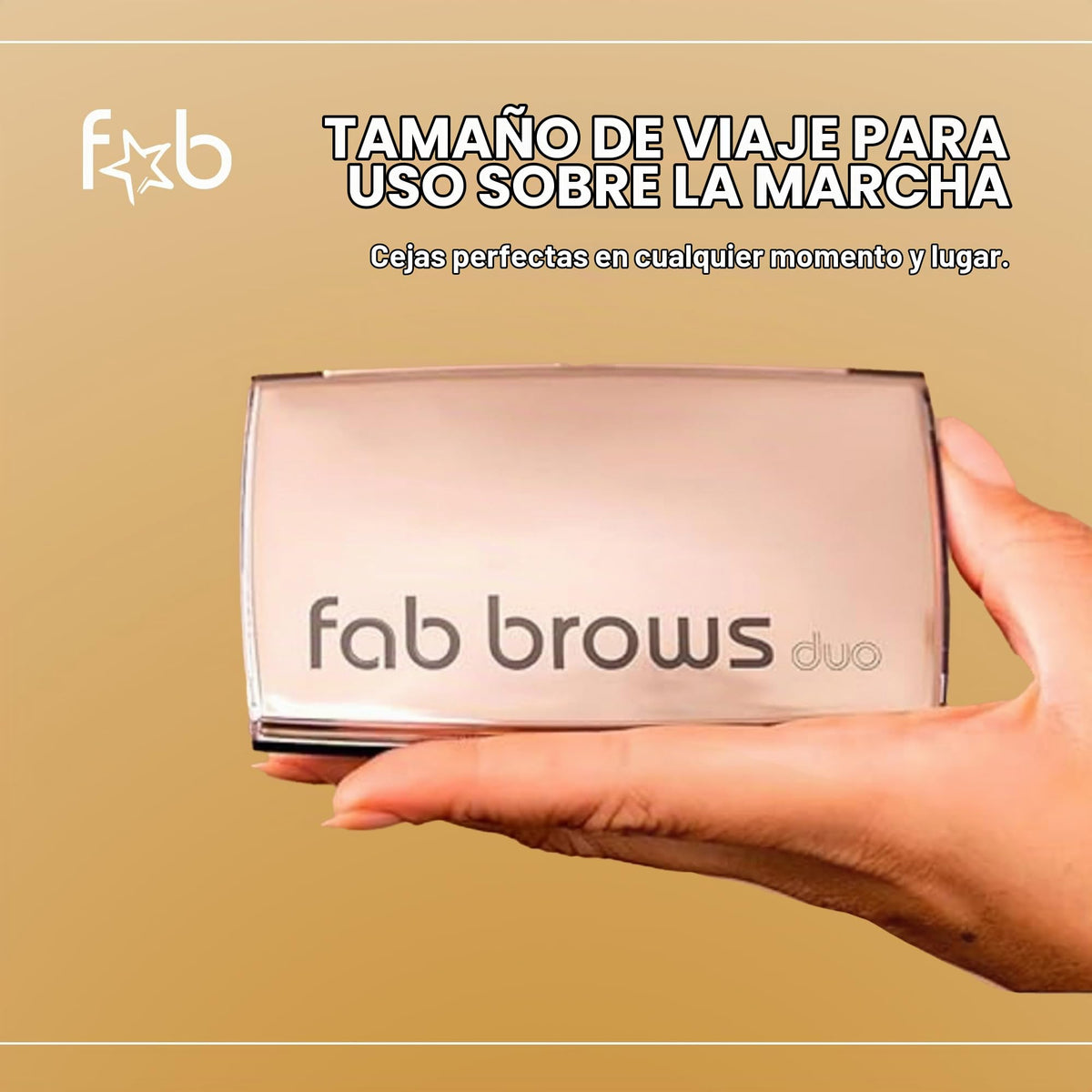 Kit Profesional para Cejas Fab Brows Duo – Polvo para Cejas Chocolate, Plantillas, Brocha y Espejo | Maquillaje de Cejas a Prueba de Agua y Larga Duración