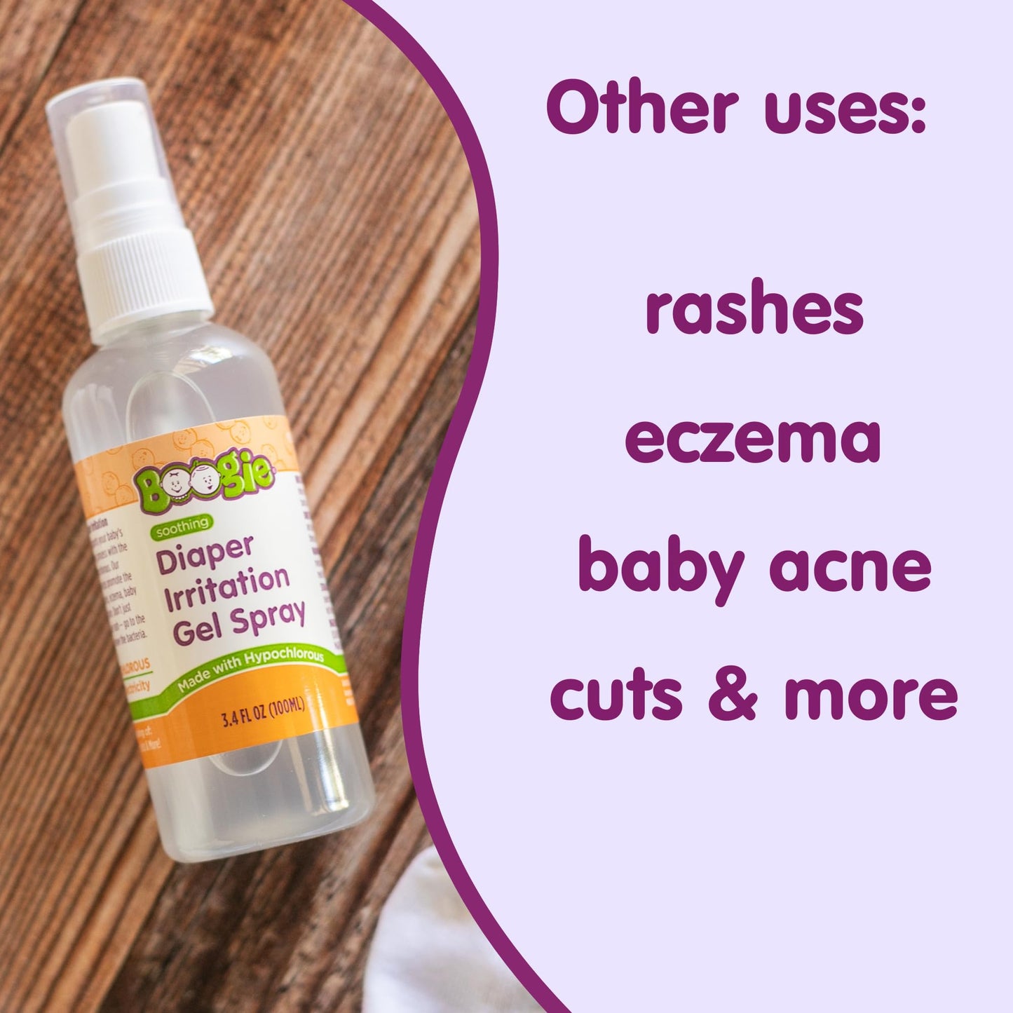 Boogie - Diaper Irritation Gel Spray, 1.7 Fl Oz – Boogie - Spray en Gel para Irritación de Pañal, 50 ml