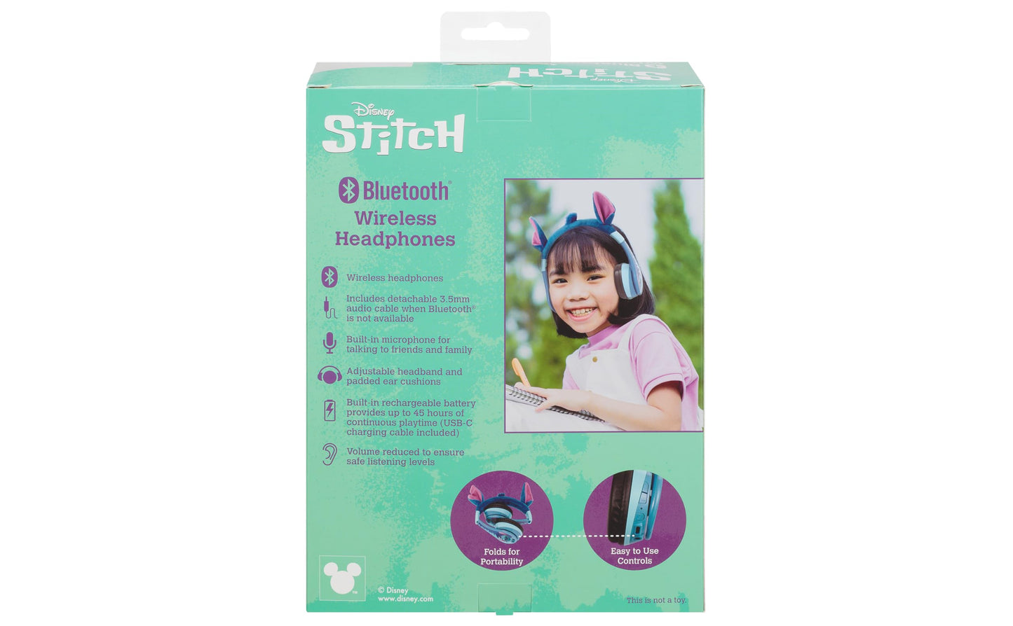 Auriculares Inalámbricos eKids Disney Stitch Azul con Micrófono y Reducción de Volumen para Niños