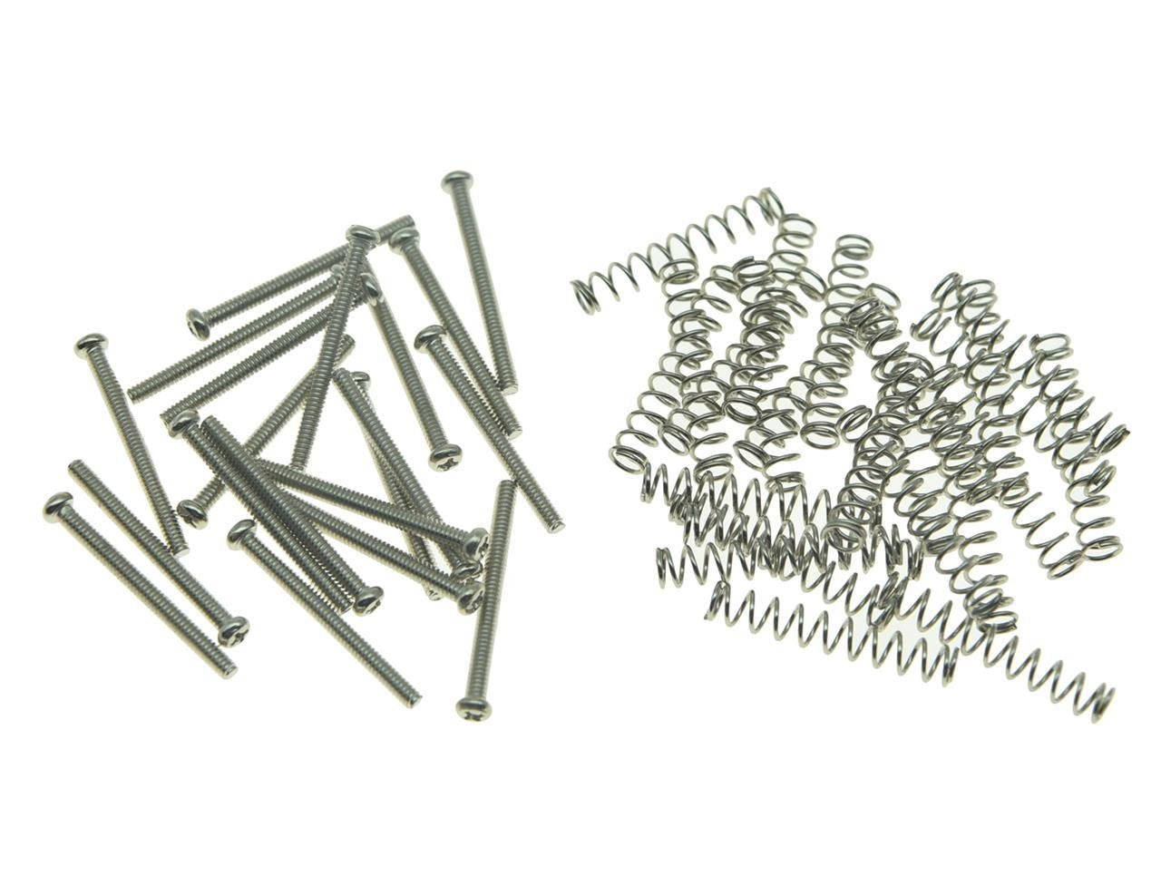 Dopro Paquete de 20 tornillos Humbucker para guitarra de rosca imperial de Estados Unidos con resortes para GB/EMG/Seymour Duncan/Dimarzio níquel