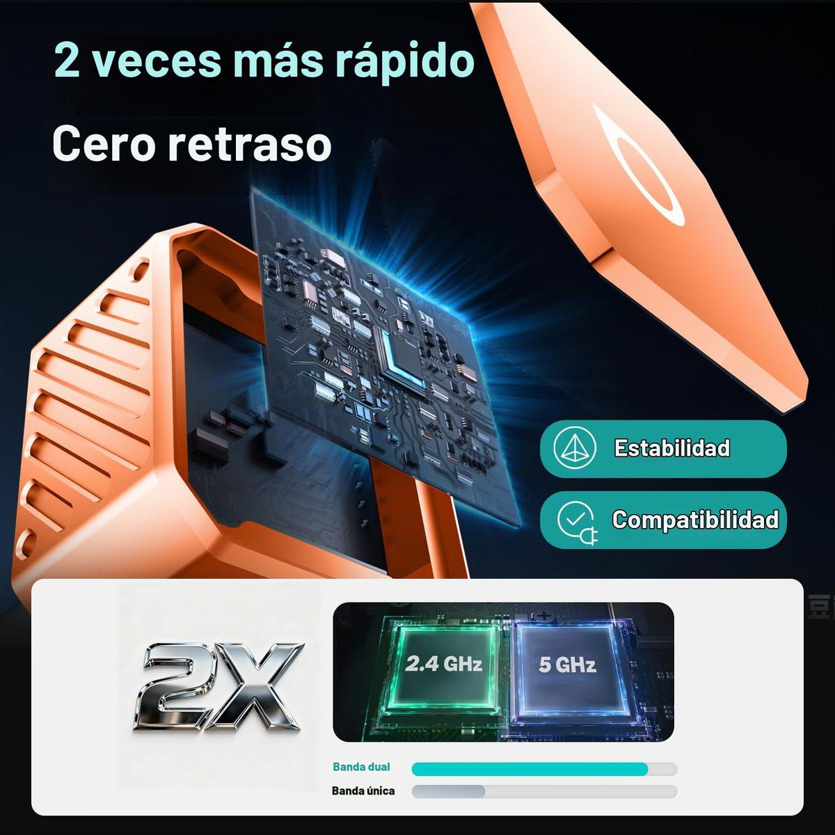 Adaptador Inalámbrico 2-en-1 OTTOCAST 2025 Mini 3.0 para CarPlay y Android Auto