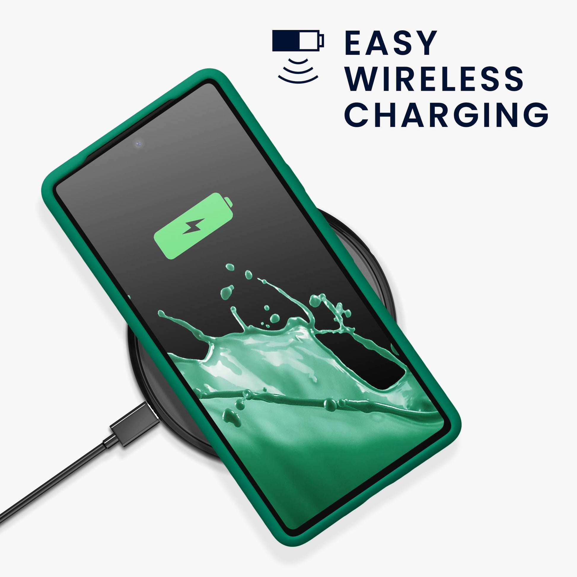kwmobile Carcasa Compatible con Google Pixel 7a Funda - Case TPU y Silicona antigolpes - Apto Carga inalámbrica - Verde Esmeralda