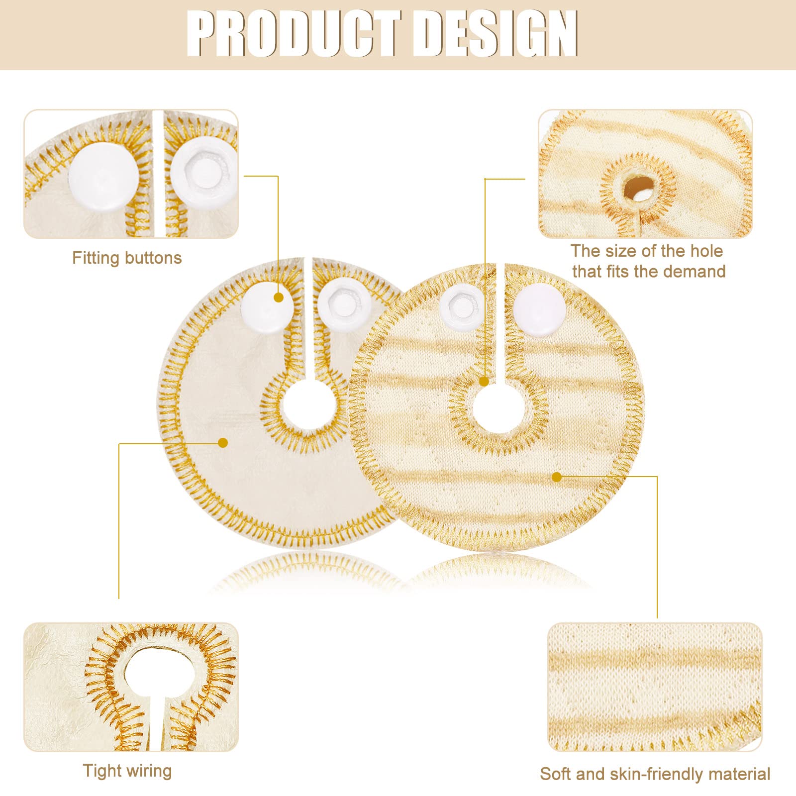 Paquetes Almohadillas de Algodón Rayas con Forma de G para Cuidado de Alimentación