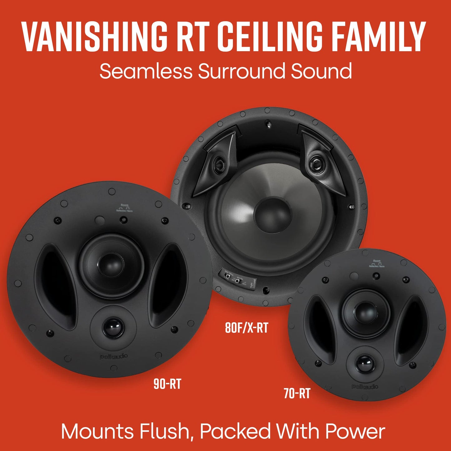 Polk Audio 90 RT bandpass Dual-Port techo Bocina de rango completo